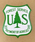 VINTAGE 8x7" US FOREST SERVICE AGRICULTURE CAMP PORCELAIN OIL GASOLINE GAS SIGN