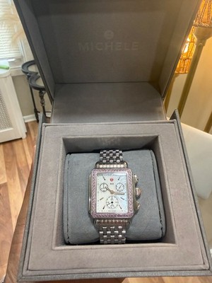 Michele Deco Watch with Pink Sapphires