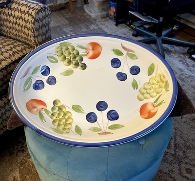 Ceramica JHM Italian Handmade Ceramic Oval Fruit Platter 301G Dishwasher Safe