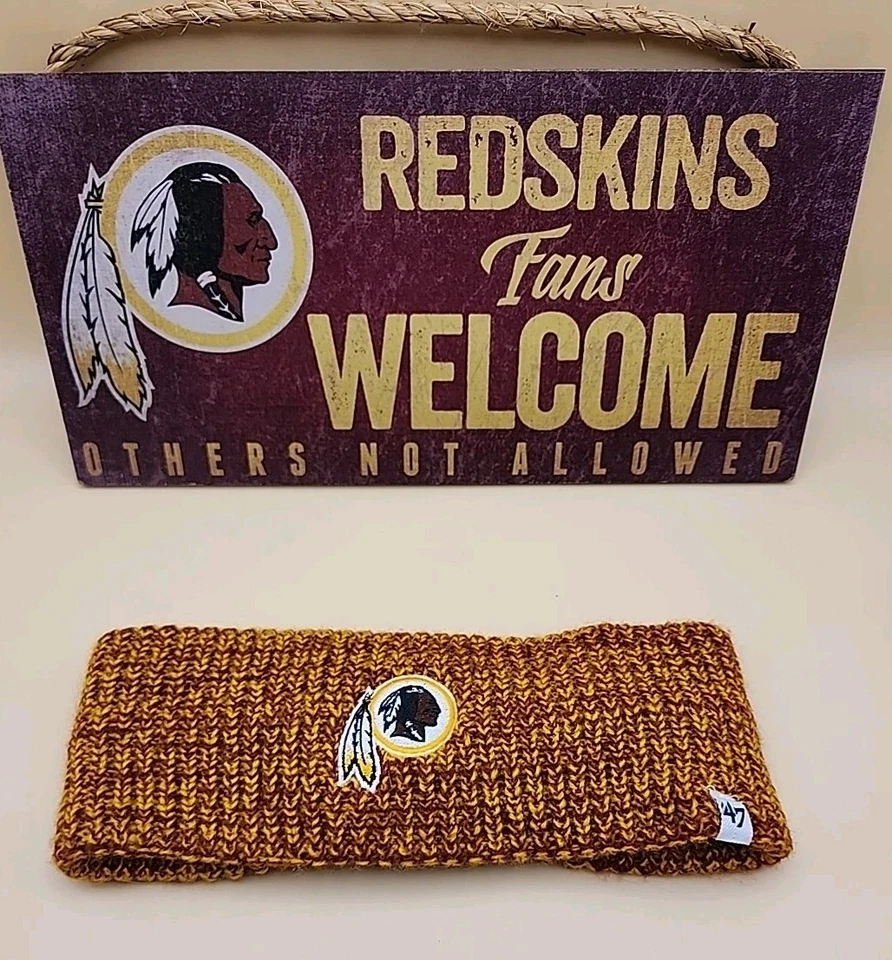 Diadema tejida marca '47 de fútbol americano NFL de los Washington Redskins para mujer y letrero de bienvenida Foto 2 de 4
