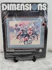 Vtg 1986 Dimensions Needlepoint Kit 2316 Floral Fantasy Flowers 18  x 14  