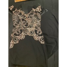 Fashion Nova Black Gold Lace Evening Gown Formal Prom Pageant Size S