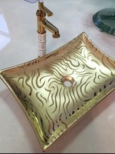 Luxury Bathroom Porcelain Countertop Hand Basin Sink with Tap and pop-up waste