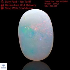 2.00 Cts Natural Australian Fire Opal Gemstone Oval Artisan Cabochon 14x10x2 mm
