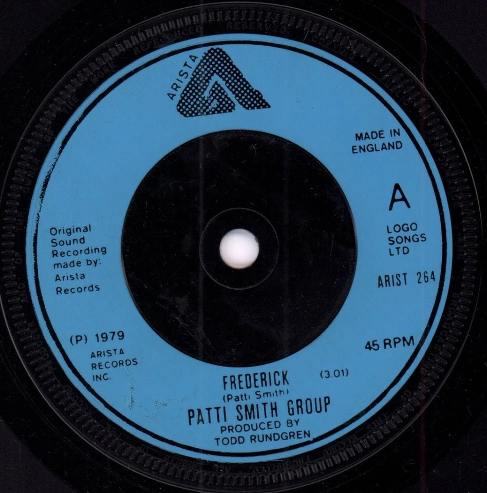 Patti Smith Group Frederick 7" vinyl UK Arista 1979 7". ringwear to pic sleeve - Image 3 of 3