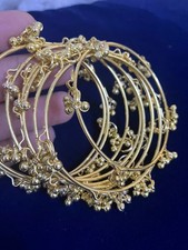 Kashmiri Gold Tone Bangles Set Size 2 Traditional Indian Pakistani Bridal Jewelr