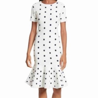 Milly Navy White Polka Dot Mermaid Dress Size Small