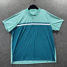 Nike Golf Polo Shirt Mens 3XL Blue Dri-FIT Colorblock Performance DH0849-392