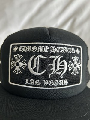 Chrome Hearts Hat Trucker Cap Las Vegas Patch Mesh SnapBack Black
