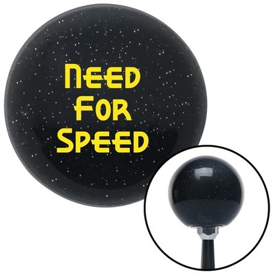 Yellow Need For Speed Black Metal Flake Shift Knob w/ M16x1.5 Insert Shifter