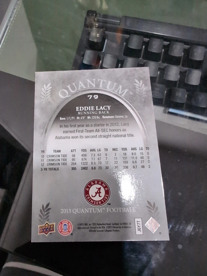 Upper Deck Quantum Eddie Lacy #44/65 - Image 2 of 2