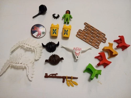 PLAYMOBIL VINTAGE INDIAN PAPOOSE CARRIER MISC LOT