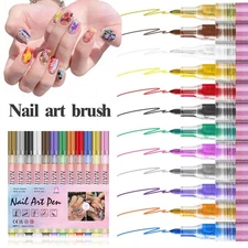12pcs 3D Nail Art Drawing Pen Waterproof Painting Liner AE