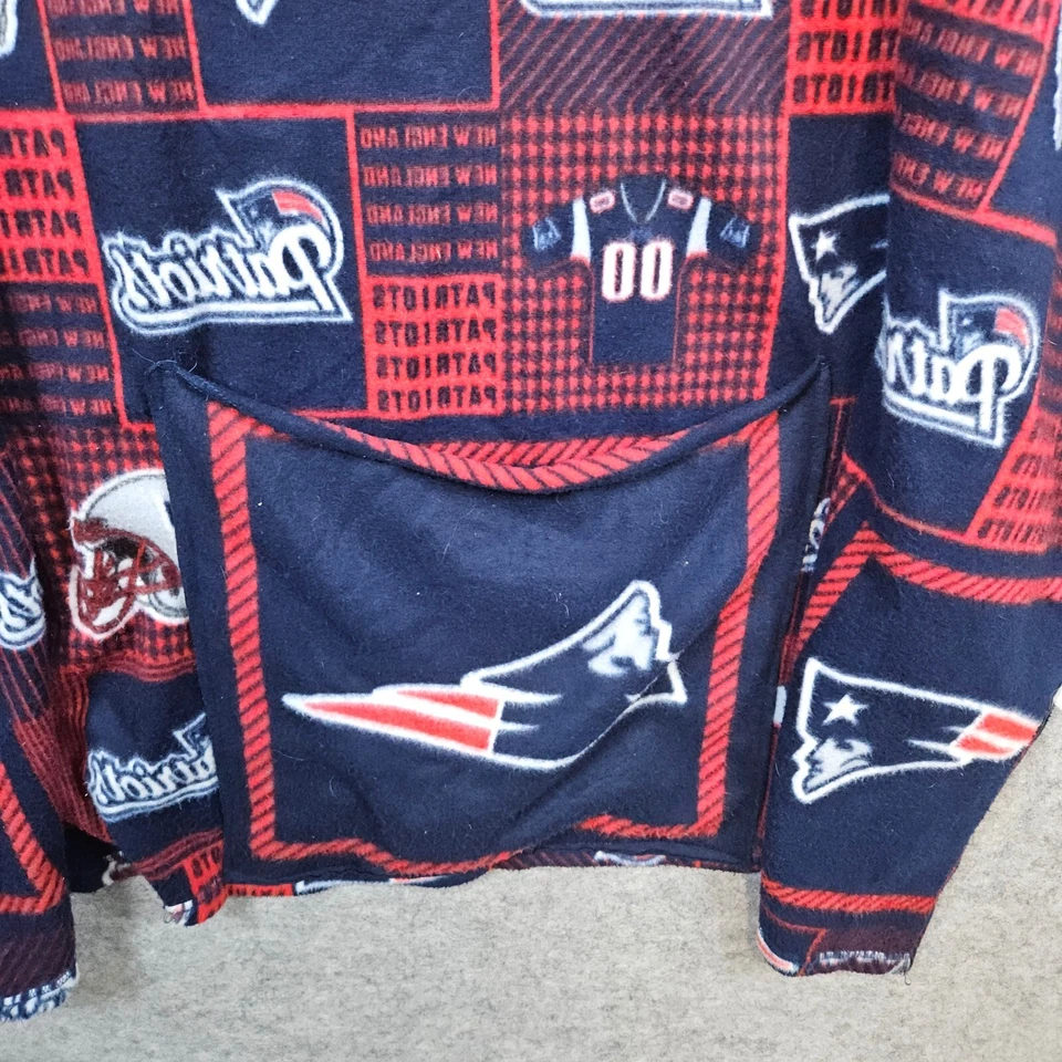 Acurrucada Manta de los Patriotas de Nueva Inglaterra Manga Poliéster Cálida Invierno Acogedora Fútbol Foto 3 de 4