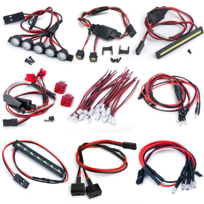 Front Rear Roof Lights LED Light Upgrade Parts for RC Axial 1/24 SCX24 Crawler