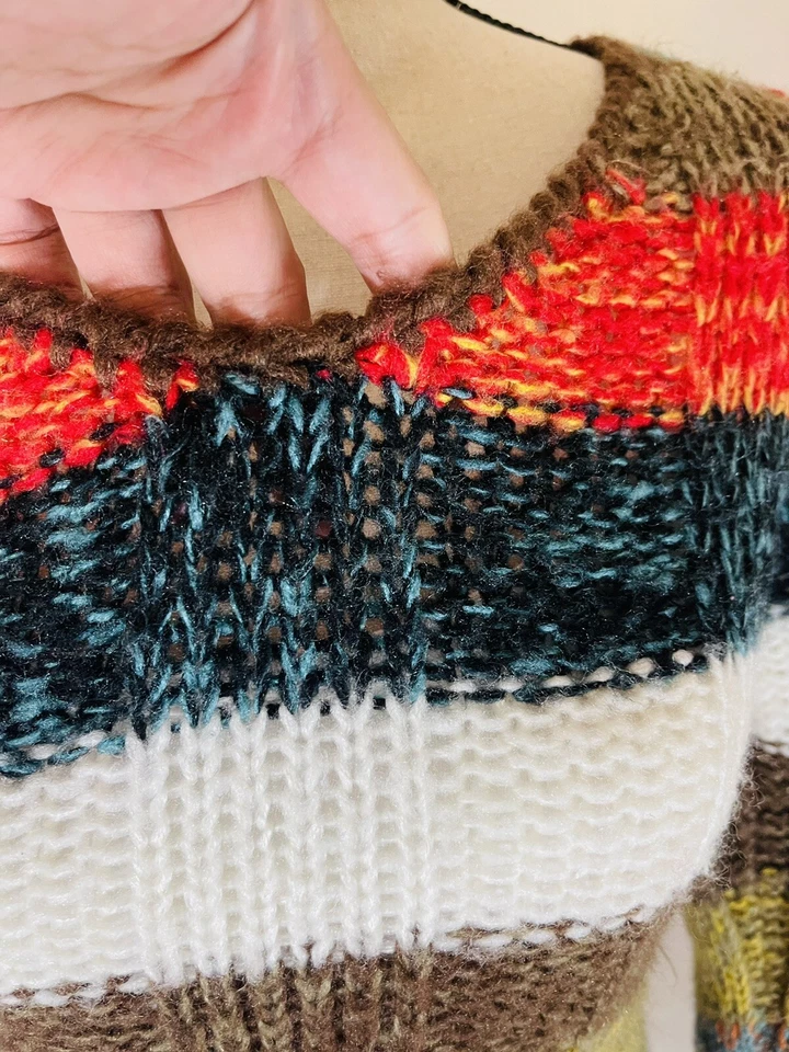 Twenty One Multicolor Acrílico Tejido SUÉTER Bolsillos Talla Pequeña Ligero Foto 4 de 4