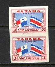 R3432   Panama   1961   flags  Cost Rica & Panama   IMPERF PAIR   MNH