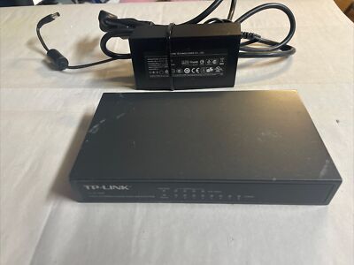 TP-Link TL-SF1008P 8 Port Desktop Switch 10/100 & 48V AC Adapter @MB91