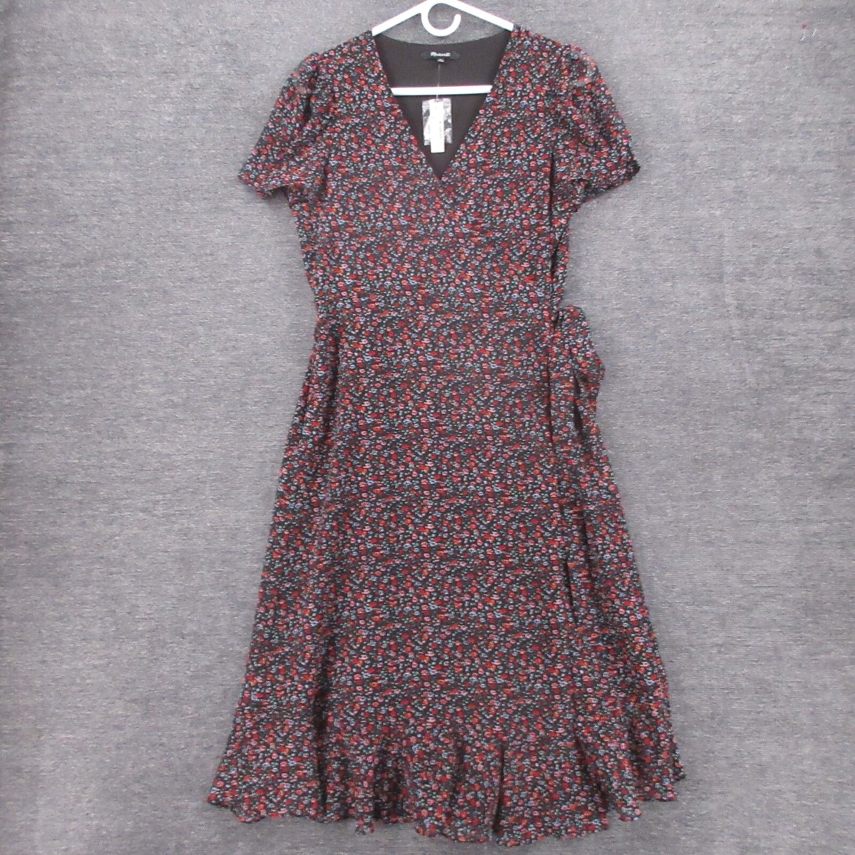 J crew Dress Womens SP Petite Floral Wrap Dress Vneck Short Sleeve