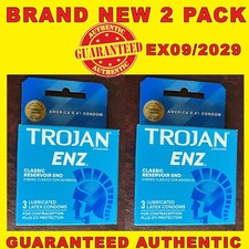 Trojan ENZ Classic Reservoir End Lubricated Latex Condoms 2PK EX09/2029