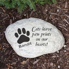 Resin Polymer Memorial Garden Stone - Cat Paws