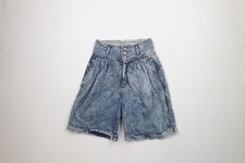 Vtg 80s Streetwear Womens 9/10 Distressed Acid Wash High Waisted Denim Shorts