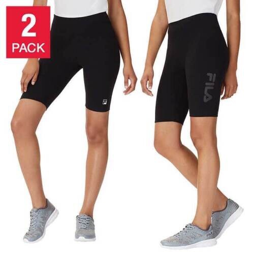 Fila pantaloncini da bicicletta donna confezione da 2 (nero piccolo)