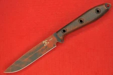Busse Elmax Steak Knife Red/Black Cerakoted .09" Hollow Saber Ground (1 of 8)