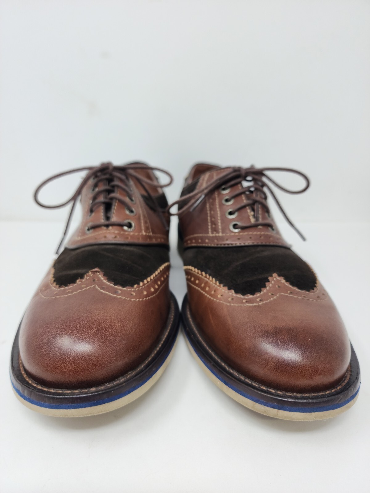 SAOLA Johnston & Murphy Ellington da uomo 8 5 Wingtip Flex System marrone scamosciato e pelle