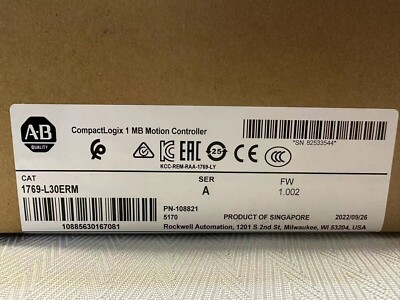NEW Allen-Bradley 1769-L30ERM CompactLogix 1MB Motion Controller