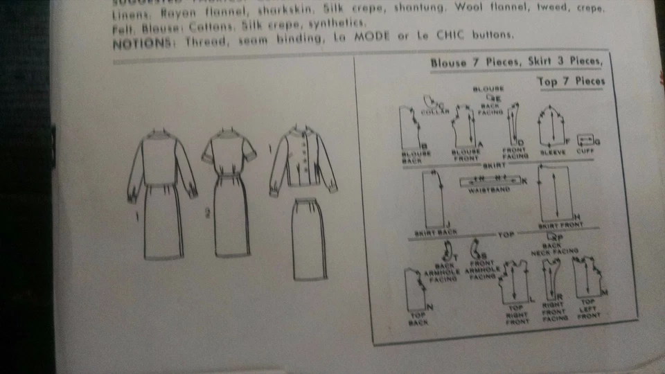 Vtg 60s Advance Sewing Company 2781 Wiggle Skirt Blouse Top Teen Jr 10 Uncut - Image 4 of 4