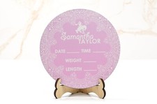 Cowgirl Western baby announcement sign  Personalized birth stat sign