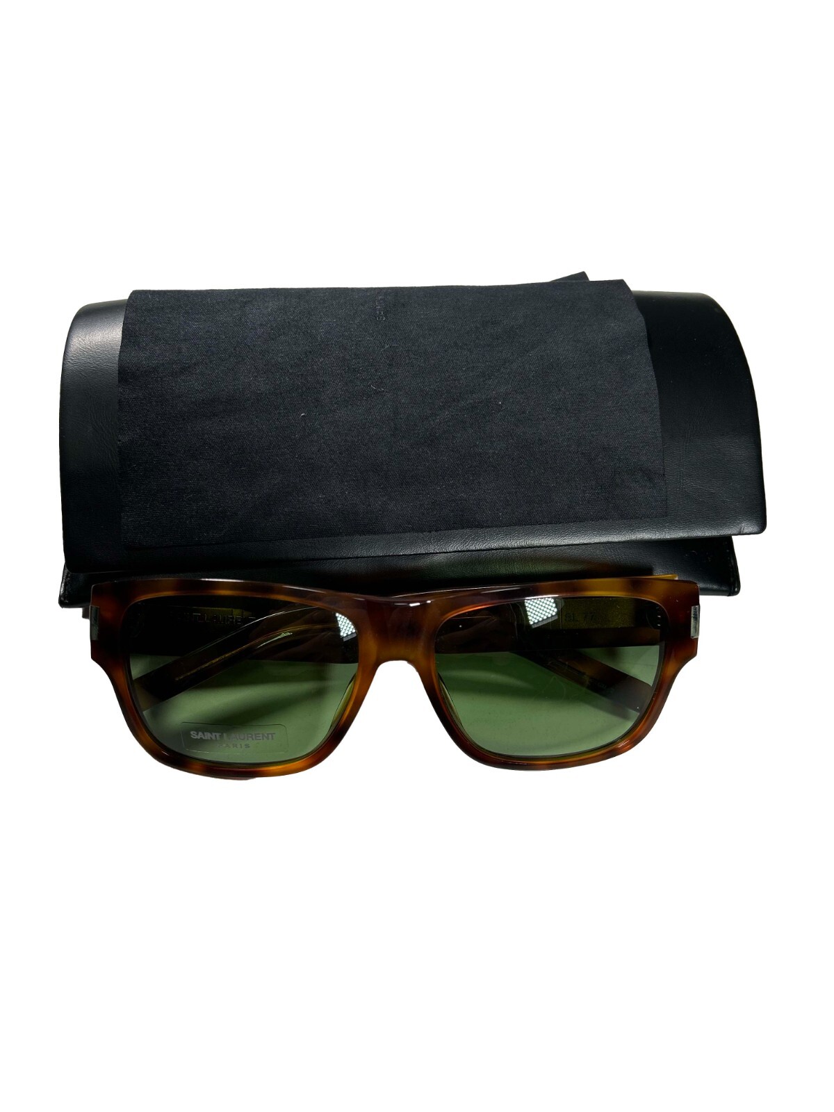 Saint Laurent SL 77 occhiali da sole quadrati motivo tartaruga