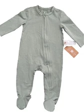 Baby 6-9 Months Sleeper Cozy Cub Pajama Footie Zip Green New