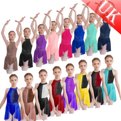 IINIIM UK Girls Ballet Modren Contemporary Lyrical Dance Dress Leotard Skirts Dancewear