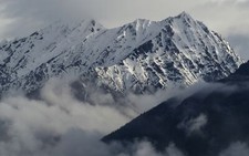 Landscape mountains winter nature clouds snowy Custom Gaming Mat Desk