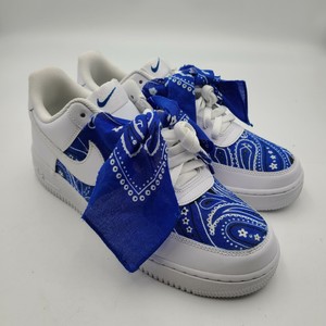 Custom Nike Mens Sz 11.5 Air Force 1 Blue Bandana Sneakers *LAST PAIR LEFT* $249 | eBay