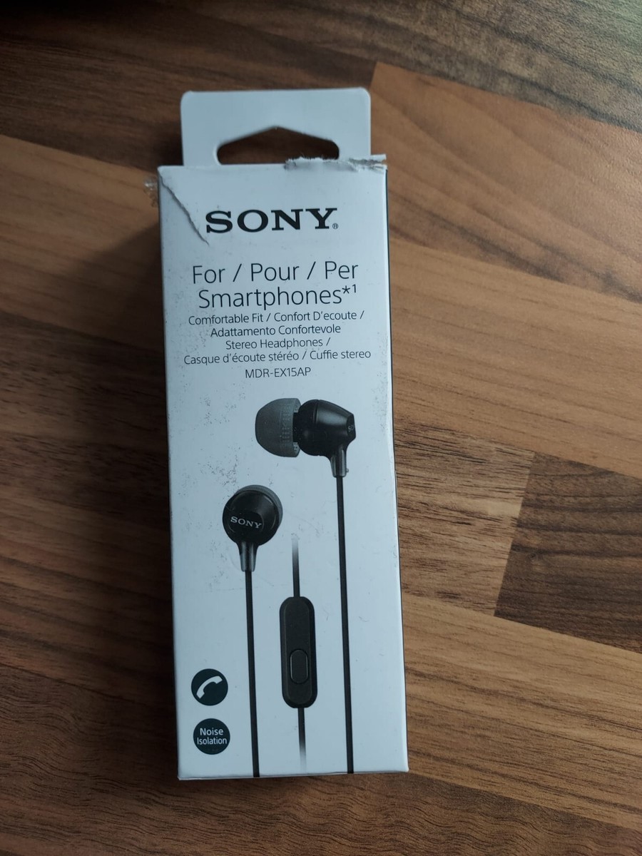 Sony MDR-EX15AP In-Ear Wired Headphones Black for sale online