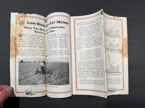 1933 John Deere High Lift Mower Brochures & John Deere Postal Card....3 Items - Picture 4 of 15