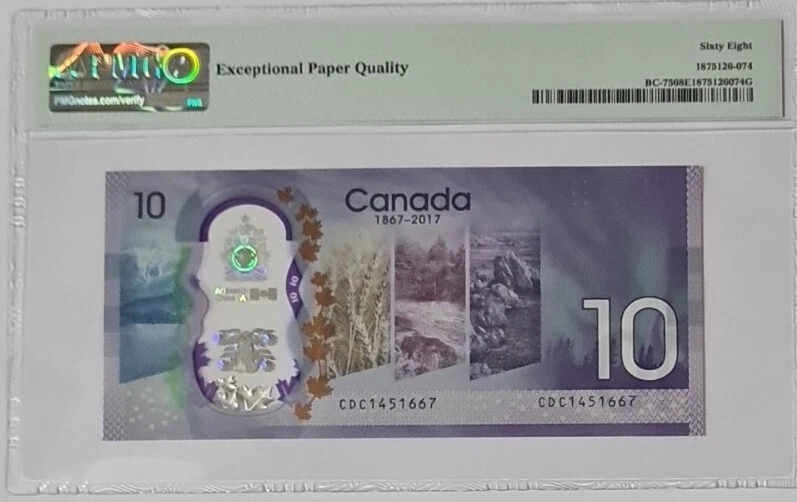 2017 CANADA $10 "COMMEMORATIVE" PMG68 EPQ SUPERB GEM UNC {BC-75} - Image 2 of 4