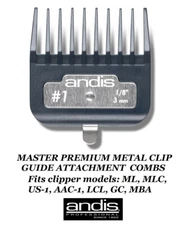 Andis PREMIUM METAL CLIP GUIDE ATTACHMENT #1 COMB*Fit MASTER,Fade,ProAlloy ML