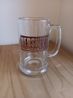   Hershey's Chocolate World Glass Mug Hershey Foods Corporation Cup 14 oz  