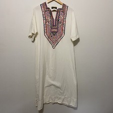 Vintage 70s VAMP Kaftan Medium Mumu Dress geometric cotton Maxi