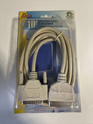 IBM 10ft #12310 DB25 to Centronics 36 Pin Printer Cable Cord (New) PC Concepts