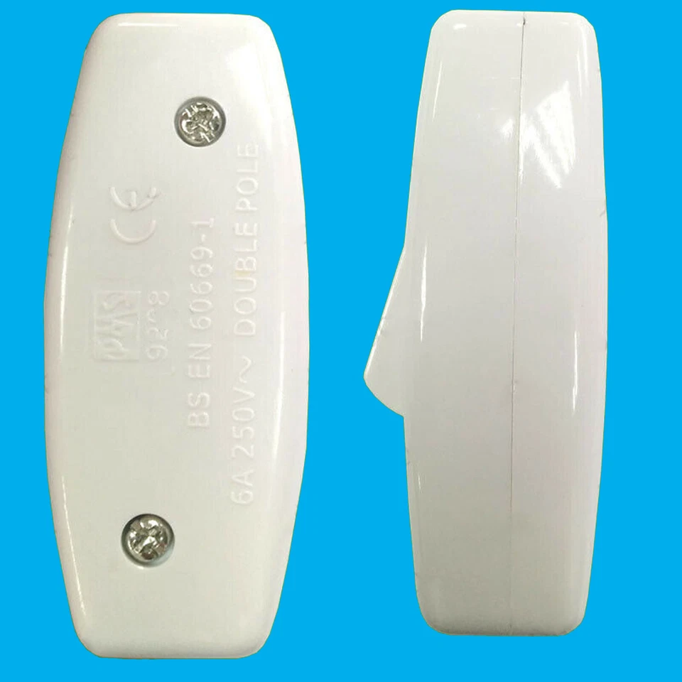 6A Plug Through Switch 3 Core Inline On/Off Rocker Switch, Flex Cord, Table Lamp - Image 2 of 2