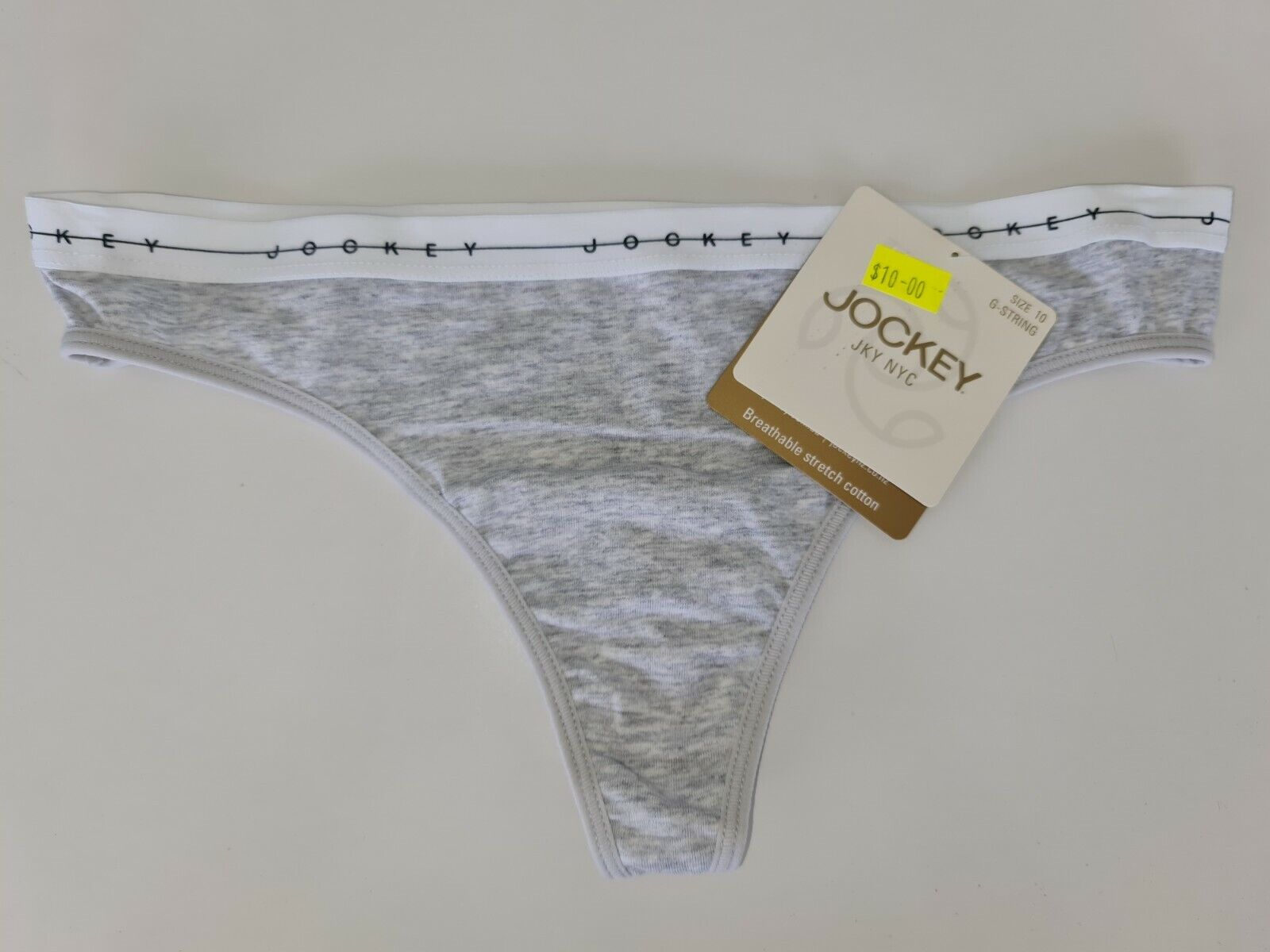 Jockey Ladies NYC G String Underwear sizes 10 12 Colour Overcast Grey Marle