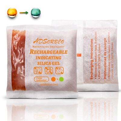 [500g 2p]Adsorbco Rechargeable Desiccant Packs, Indicating Silica Gel Packets