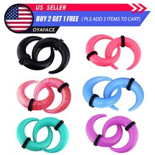 16PCS Kit Acrylic Septum Pincher Tapers Stretching Ear Gauge Plug Body Piercing