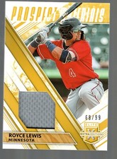 2019 Elite Extra Edition Prospect Materials Gold #PM-RL Royce Lewis 68/99 