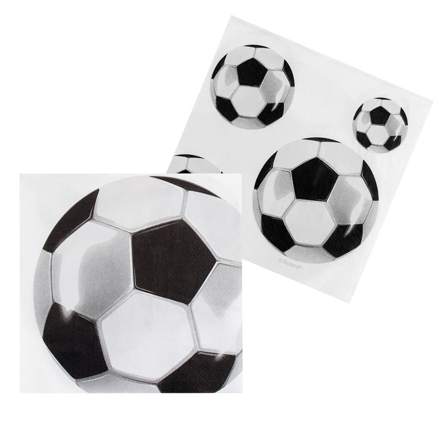Boland 62522 - Football Party Napkins Pack of 20 33 x 33 cm Mouth Cloth Table De